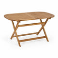 Table de jardin rectangulaire pliante 120 cm 70 cm 74 cm acacia massif finition marron miel plateau à lattes structure pliable